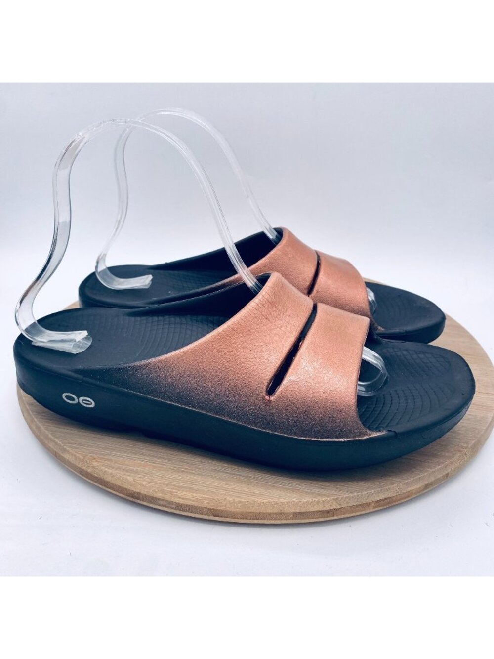 Oofos Sandals Womens 8 39 Bronze Rubber OOahh Recovery Comfort Slides